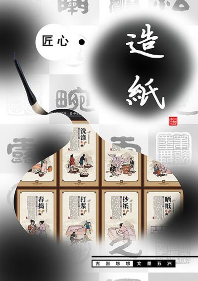 造纸制砚