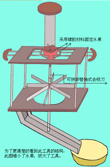 可拆卸式水果去核切塊收集器