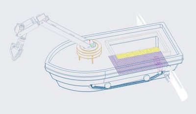 基于手機(jī)APP控制的網(wǎng)拉式小型河道清理機(jī)