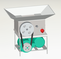 可调节式双齿辊椰子壳肉分离机