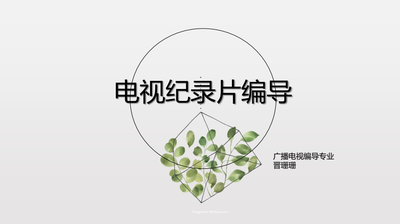 电视纪录片编导