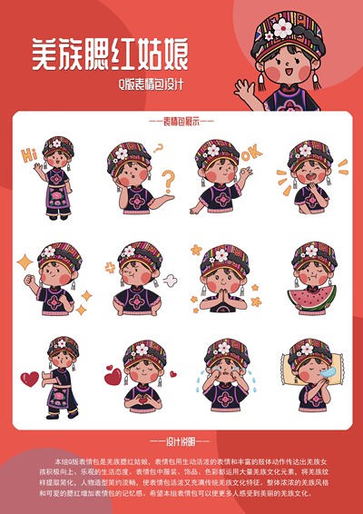 羌族腮红姑娘