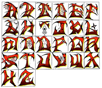 蜘蛛系列字母设计