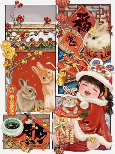 《玉户临风迎兔入，高楼揽月接春来》