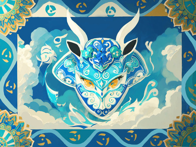 新古羌羊纹