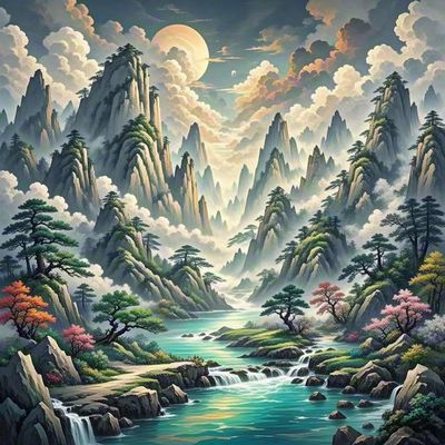 ‘山水画卷’中国色彩