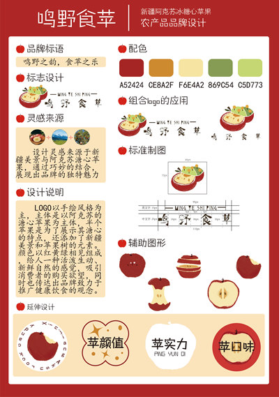 “鸣野食苹”品牌设计