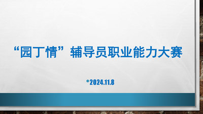 “园丁情”辅导员职业能力大赛