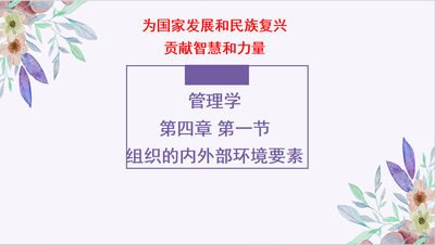 《管理学》第四章第一节组织的内外部环境要素