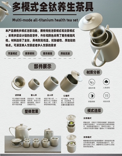多模式全钛养生茶具