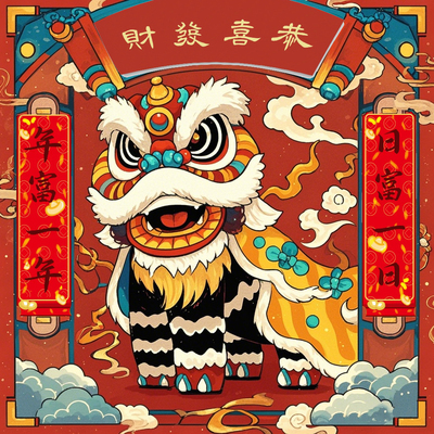 财运舞狮
