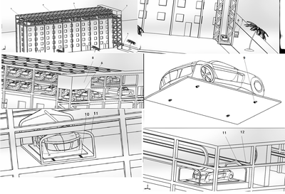 老舊小區橫向循環頂置騎跨式停車場