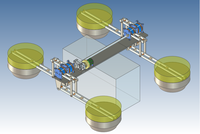 一种串联双摇杆摇臂四浮子波浪能发电装置